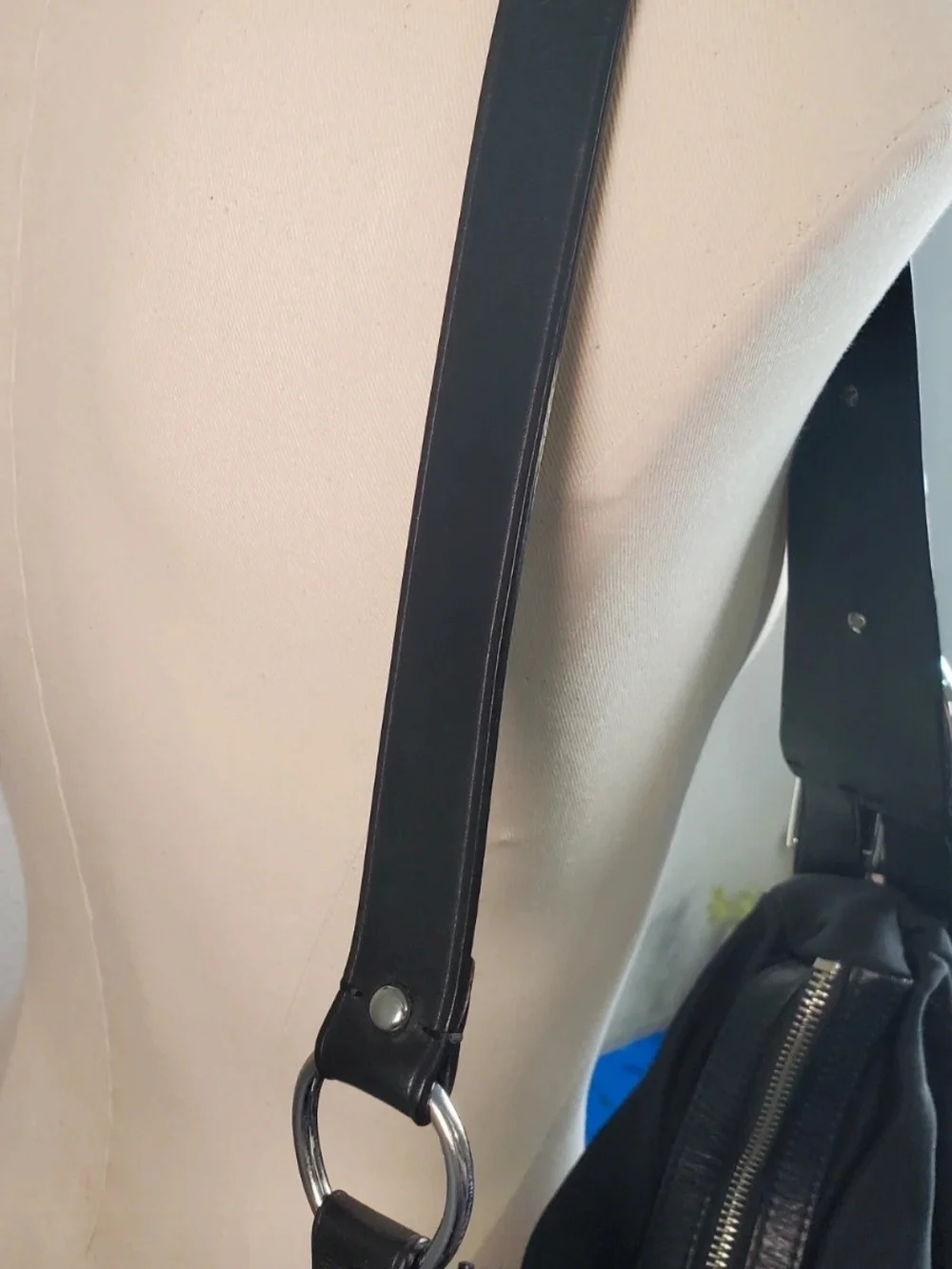 Ralph Lauren Nylon Leather Hobo Bag with Equestrian Deatils